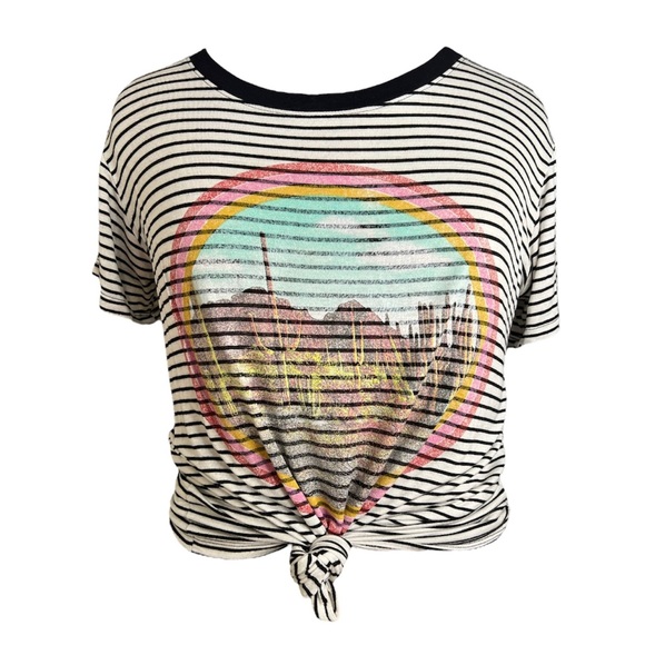 Buckle Other - 🌈🌵 Modish Rebel Black & White Stripe Desert Portrait Casual Tee, Large